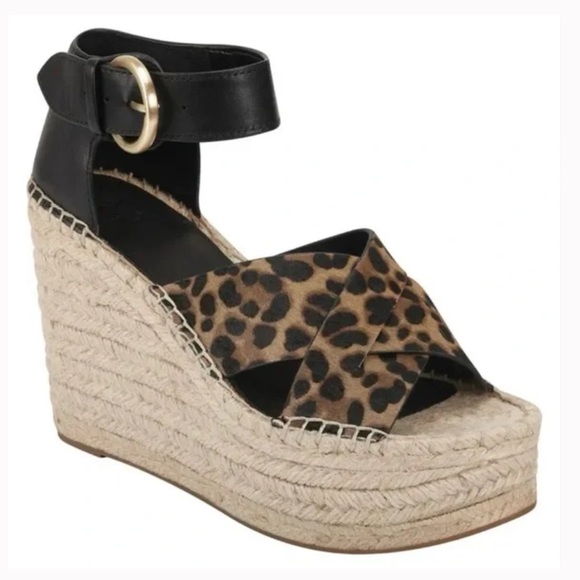 ⚜️ MARC FISHER Amari leopard espadrille wedge NWOT - Picture 10 of 11